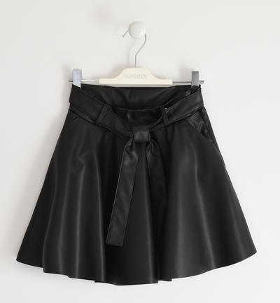 Gonna lucida ragazza NERO