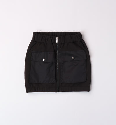 Skirt with zip for girls BLACK