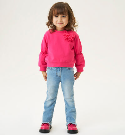 Jeans with belt for girls BLUE