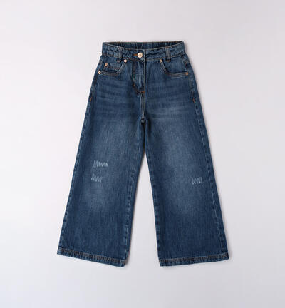 Wide jeans for girls BLUE