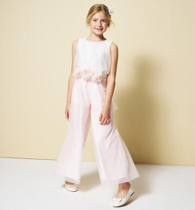 Jumpsuit bambina elegante PANNA