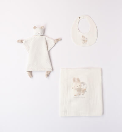 Unisex dou dou blanket and bib kit CREAM