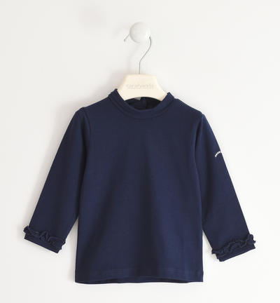 Lupetto bambina in cotone BLU
