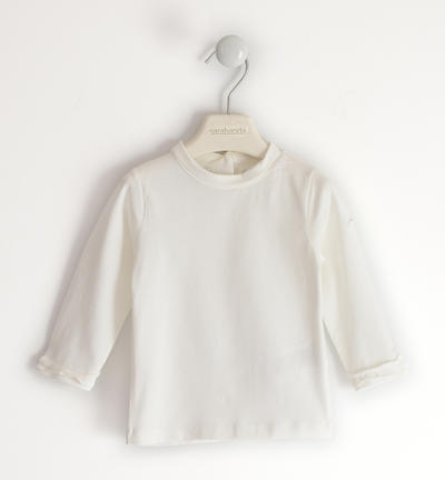Lupetto bambina in cotone PANNA