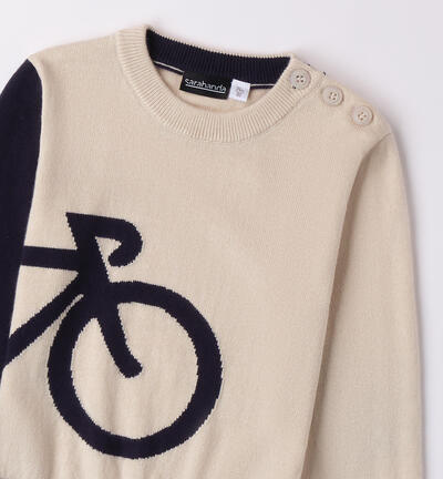 Maglia bambino con bici BEIGE