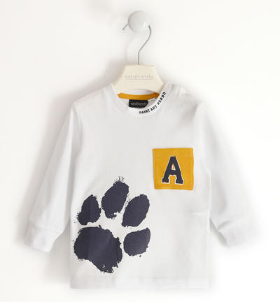 Maglia bambino con zampa BIANCO