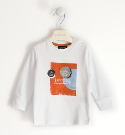 Maglia bambino girocollo in cotone BIANCO