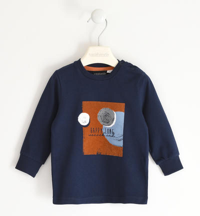 Maglia bambino girocollo in cotone BLU