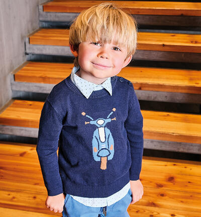 Crew neck shirt for boys BLUE