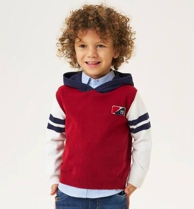 Hooded sweatshirt for boys RED