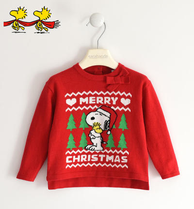 Maglia natalizia bambina capsule Peanuts ROSSO