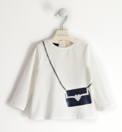 Maglietta bambina con borsa PANNA