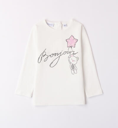 T-shirt with print for girls CREAM