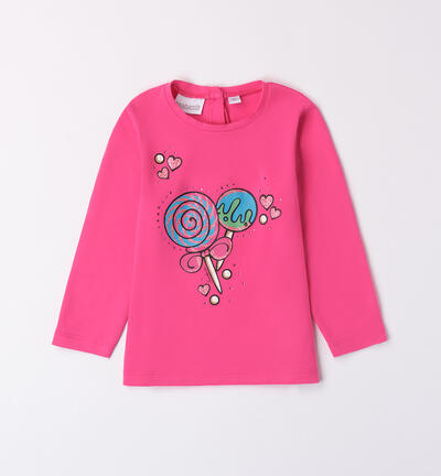 Long sleeve t-shirt for girls FUCHSIA