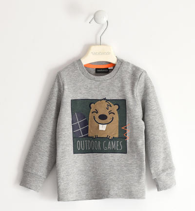Maglietta bambino con castoro GRIGIO