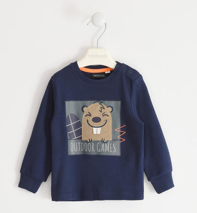 Maglietta bambino con castoro BLU