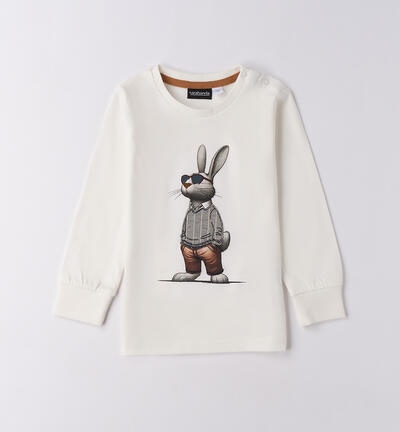 Maglietta da bambino coniglio PANNA