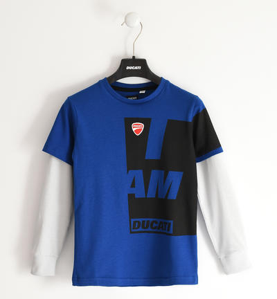 Maglietta Ducati per ragazzo doppia manica BLU