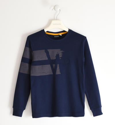 Maglietta girocollo 100% cotone ragazzo BLU