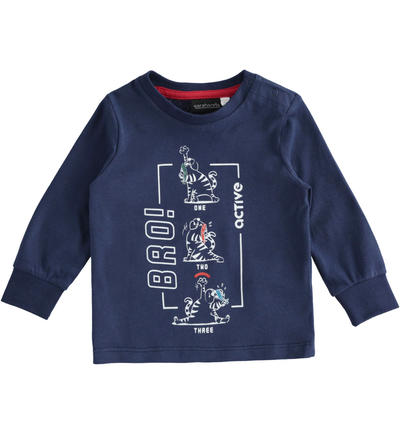 Maglietta girocollo bambino grafiche varie BLU