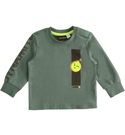 Maglietta girocollo bambino grafiche varie VERDE