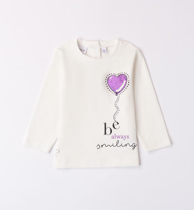 Long sleeve t-shirt for girls CREAM