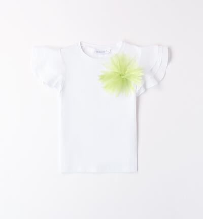 Girls' flower T-shirt GREEN