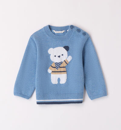 Boys' knitted top in 100% cotton LIGHT BLUE