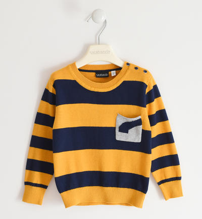 Maglioncino a righe bambino GIALLO