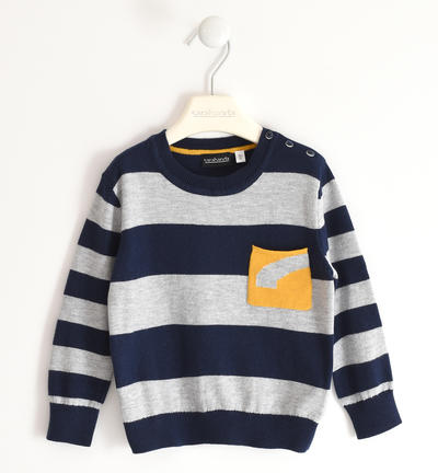 Maglioncino a righe bambino GRIGIO