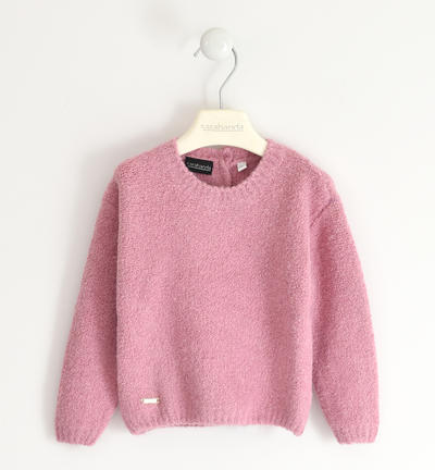 Maglioncino bambina tricot stretch bouclé ROSA