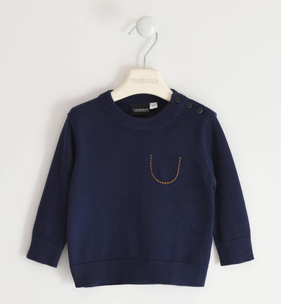 Maglioncino bambino con ricamo BLU