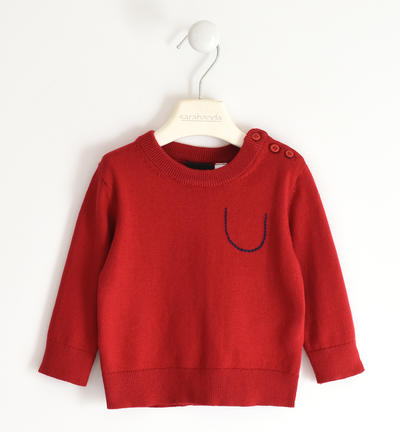 Maglioncino bambino con ricamo ROSSO