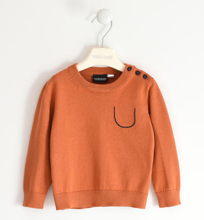 Maglioncino bambino con ricamo MARRONE