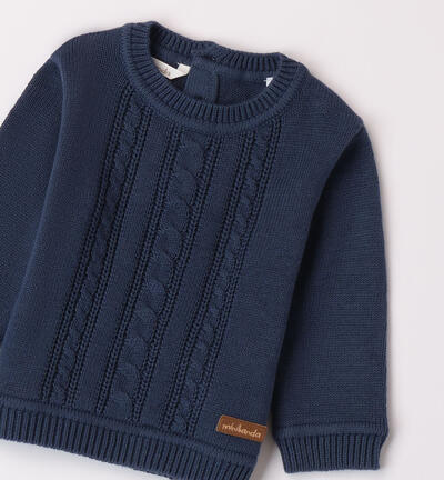 Boys' knitted top in 100% cotton BLUE