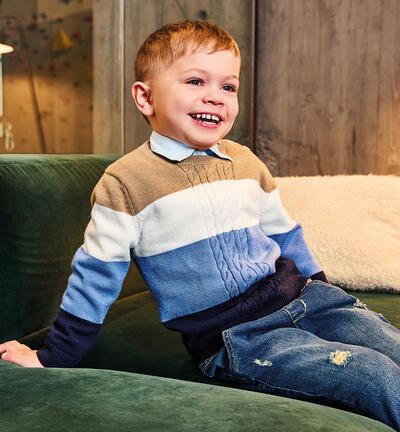 Striped sweater for boys BLUE