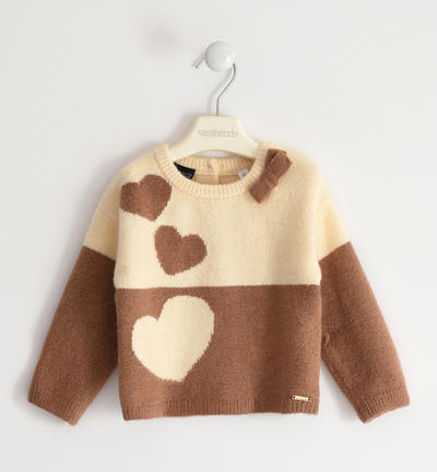 Maglione bambina in morbido tricot BEIGE