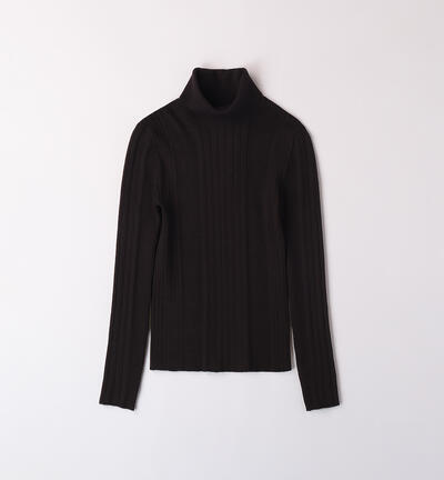 Turtleneck sweater for girls BLACK