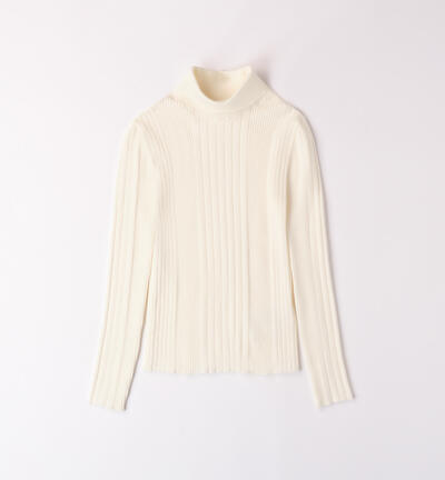 Turtleneck sweater for girls CREAM