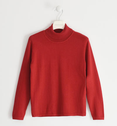 Maglione collo alto ragazzo ROSSO