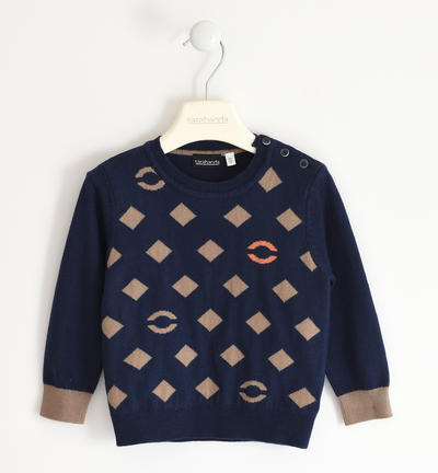 Maglione per bambino all over BLU