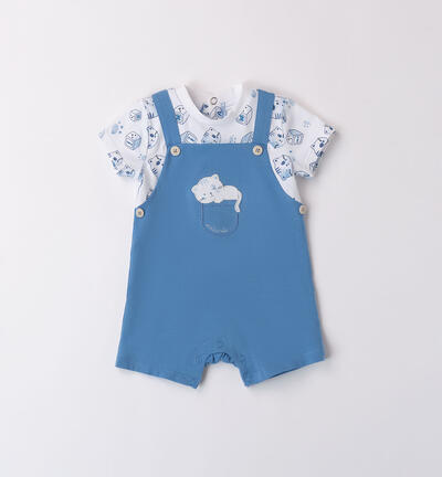 Baby boys' summer romper BLUE