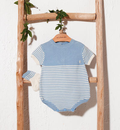 Baby boys' romper in tricot LIGHT BLUE