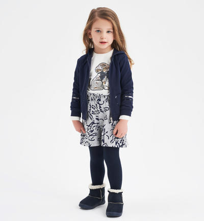 Pantaloncini bambina fantasia all over GRIGIO