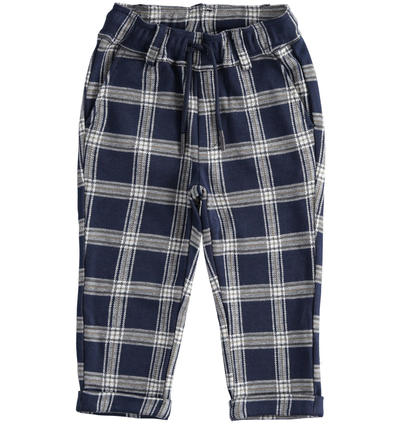Pantalone bambino fantasia check BLU