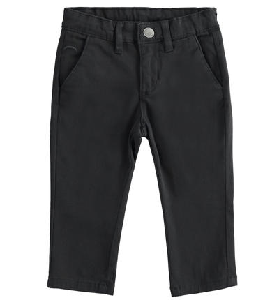 Pantalone bambino in twill stretch NERO