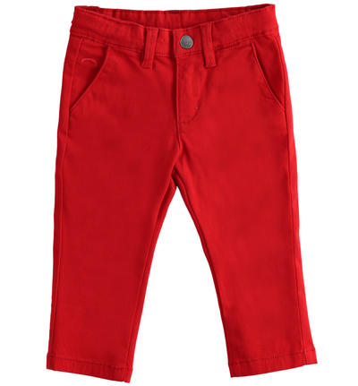 Pantalone bambino in twill stretch ROSSO