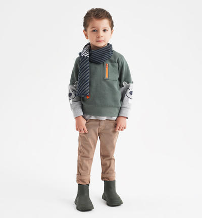 Pantalone bambino slim fit MARRONE