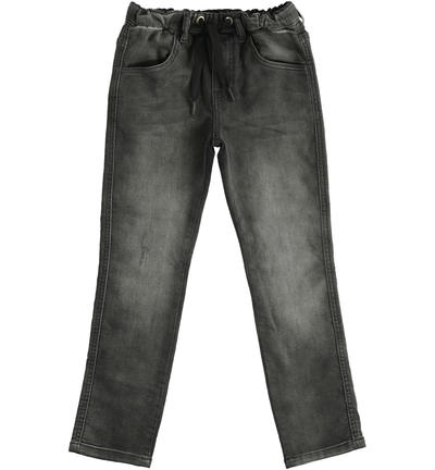 Pantalone in denim maglia ragazzo NERO