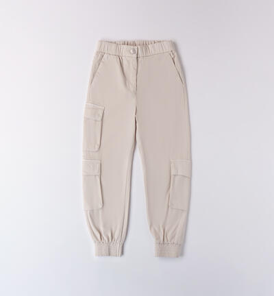 Pantalone multitasche ragazza GRIGIO